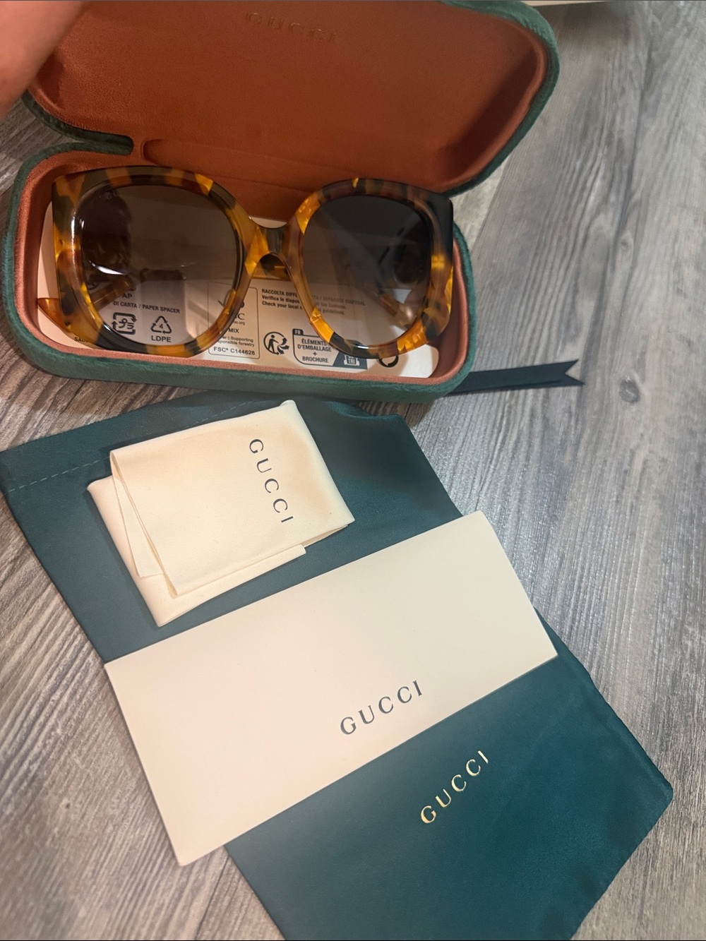 Gucci Tortoiseshell Brown and Amber Gradient Sunglasses